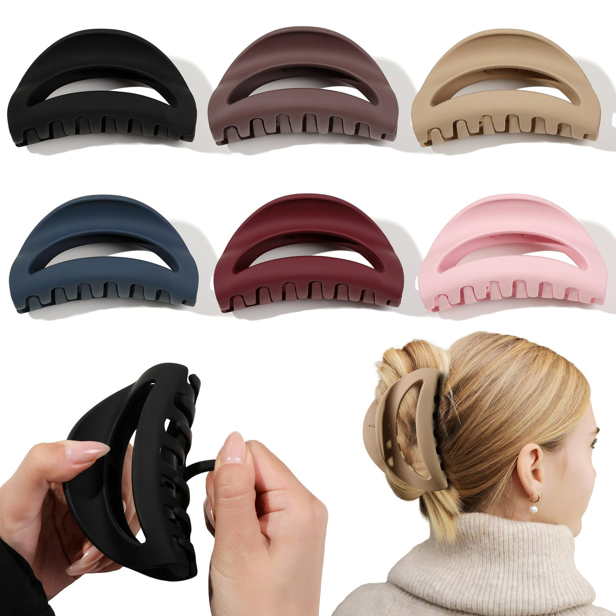 ivyu front view packaging showing six durable silicone claw clips for long-lasting use