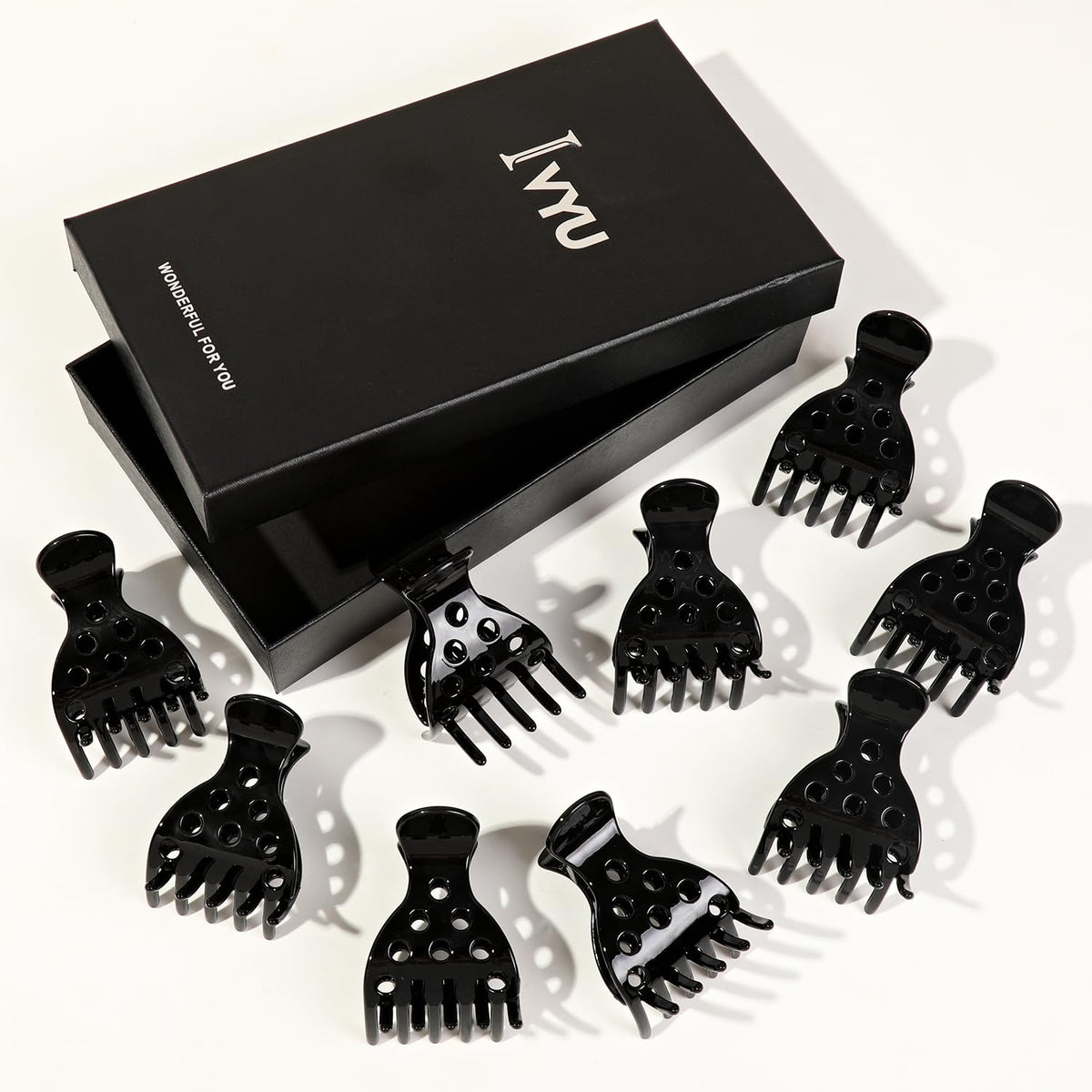 Ivyu clips on bathroom counter illustrating everyday styling convenience