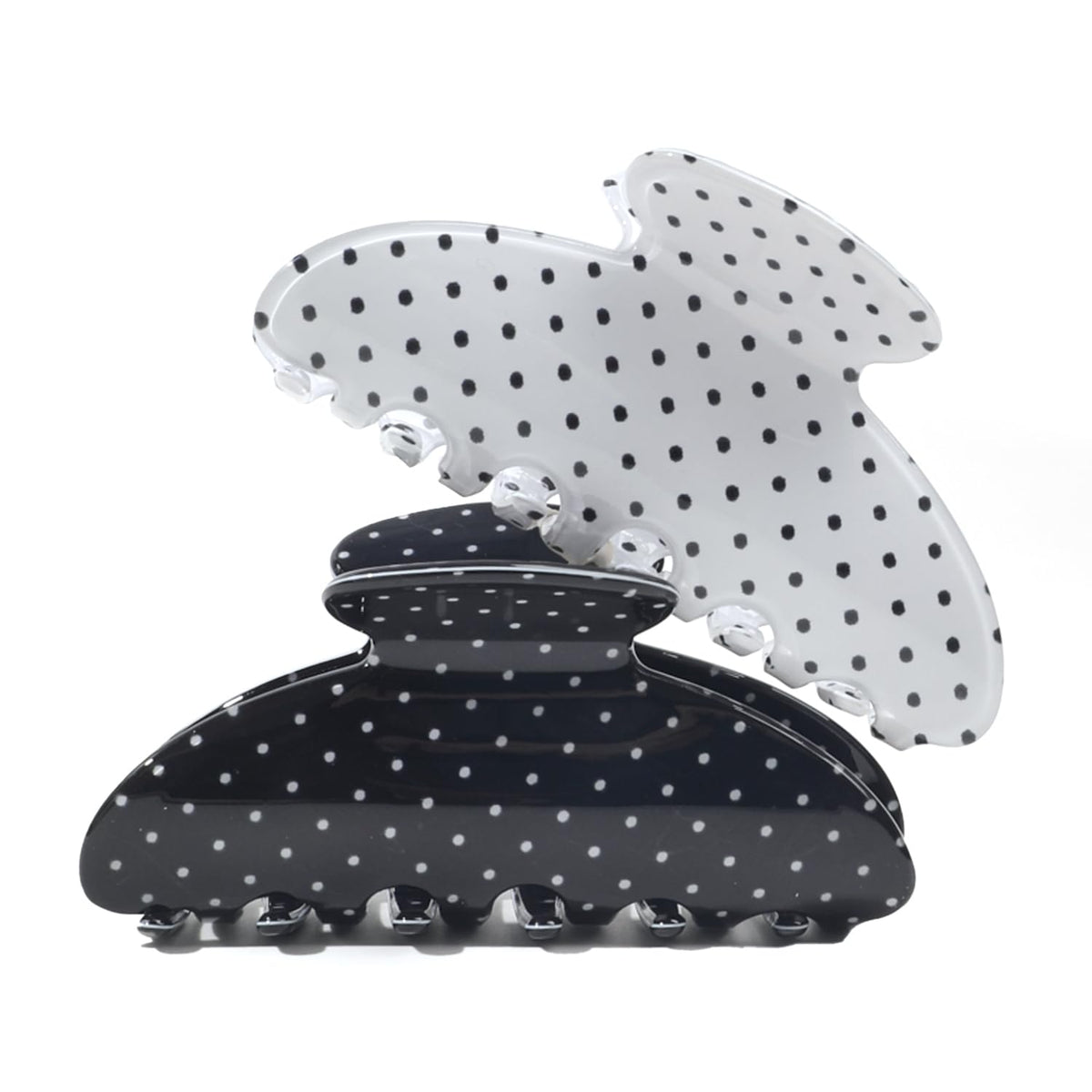 Ivyu polka dot clip front view showing classic pattern and strong hold