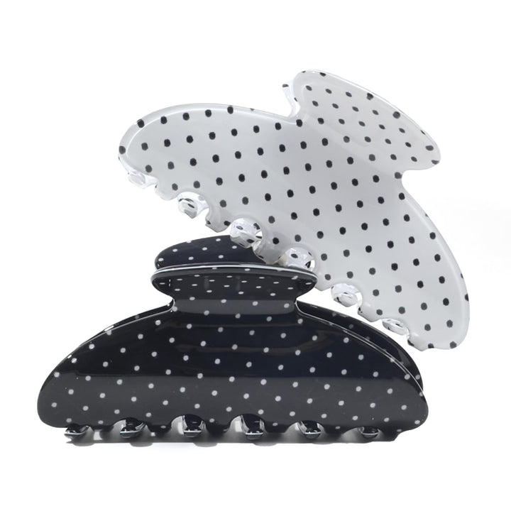 Ivyu polka dot clip front view showing classic pattern and strong hold