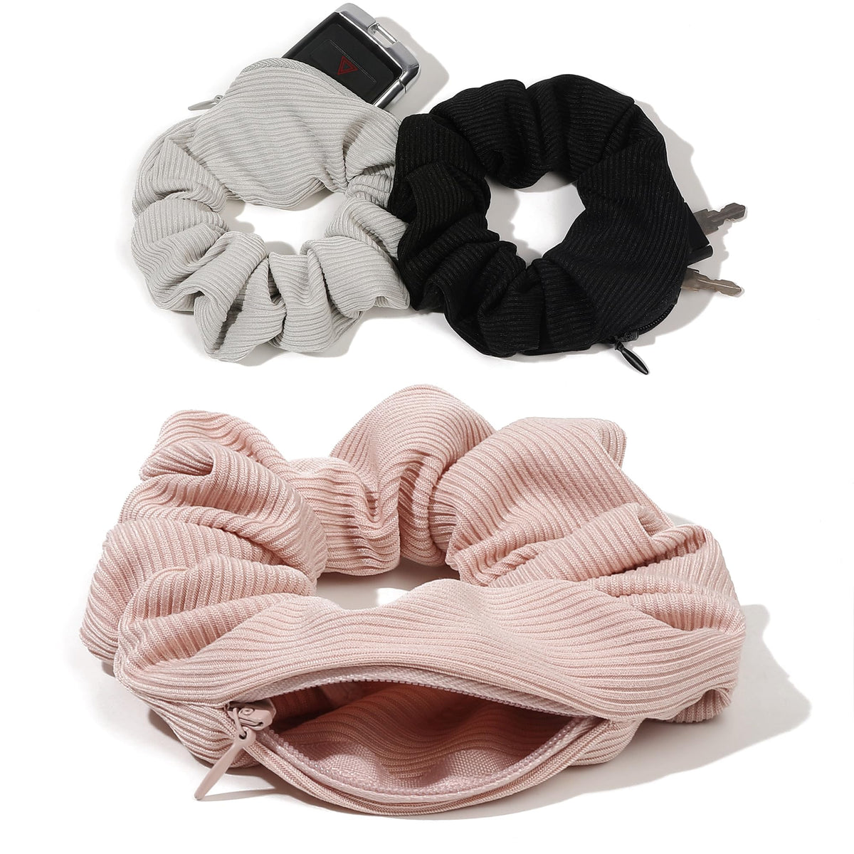 Ivyu scrunchie worn in ponytail showing firm grip during daily activities