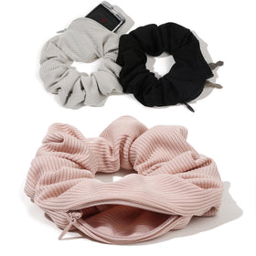 Ivyu scrunchie worn in ponytail showing firm grip during daily activities