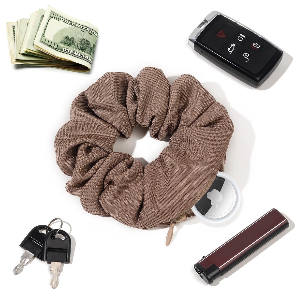 Ivyu scrunchie worn on wrist offering hands-free storage benefit