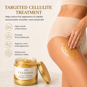 Iwhact Cleanova being applied to thighs demonstrating targeted cellulite benefit