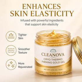 Iwhact Cleanova close-up of gold gel texture showing smooth application benefit