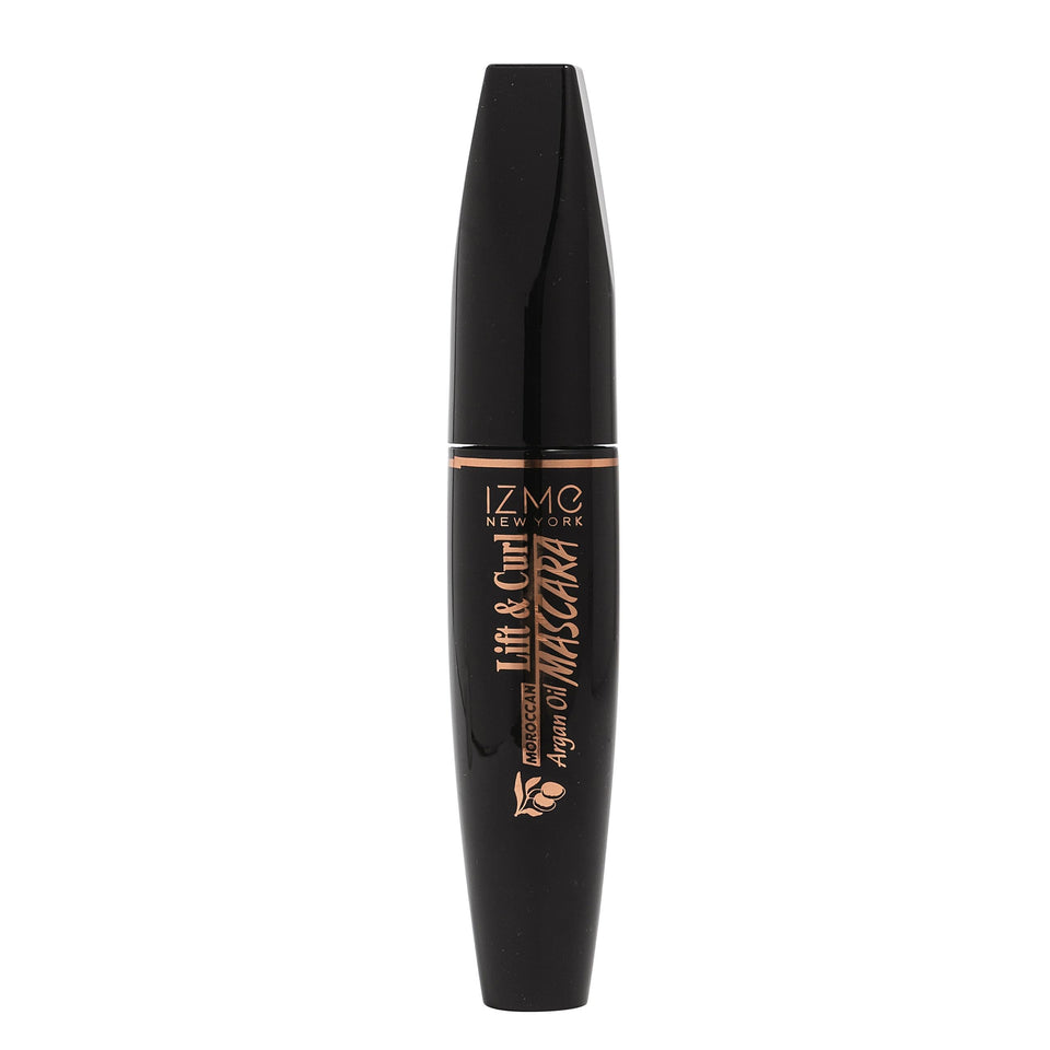 IZME argan oil mascara front packaging showing product benefits and black shade