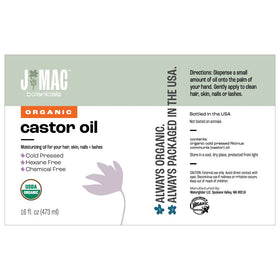 J MAC BOTANICALS amber bottle on bathroom shelf in a natural self-care setting