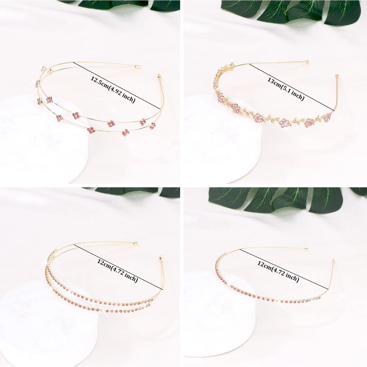 Jaciya headbands held in hand to show true size and lightweight portability