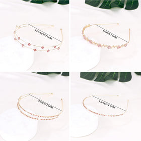 Jaciya headbands held in hand to show true size and lightweight portability