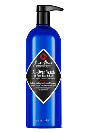 Jack Black front bottle view showing 33 oz label and multi-use benefit