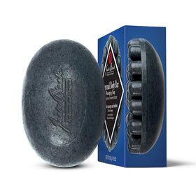 Jack Black front packaging of charcoal body bar showing size and label, clear product benefit