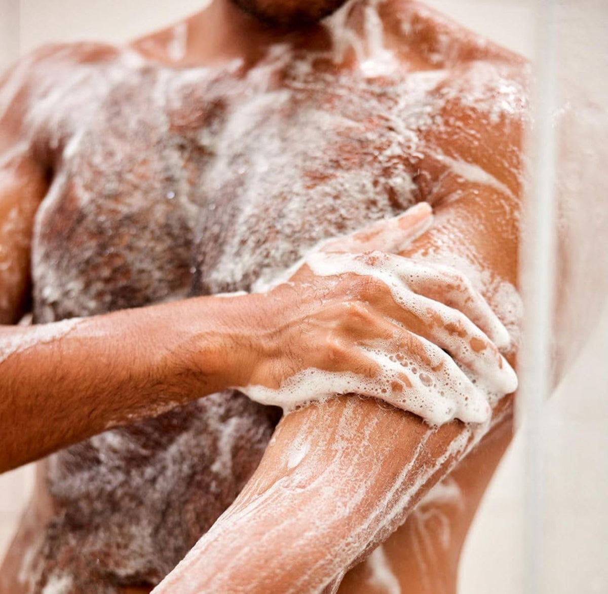 Jack Black cleanser texture foam detail demonstrating gentle lather for hair and body