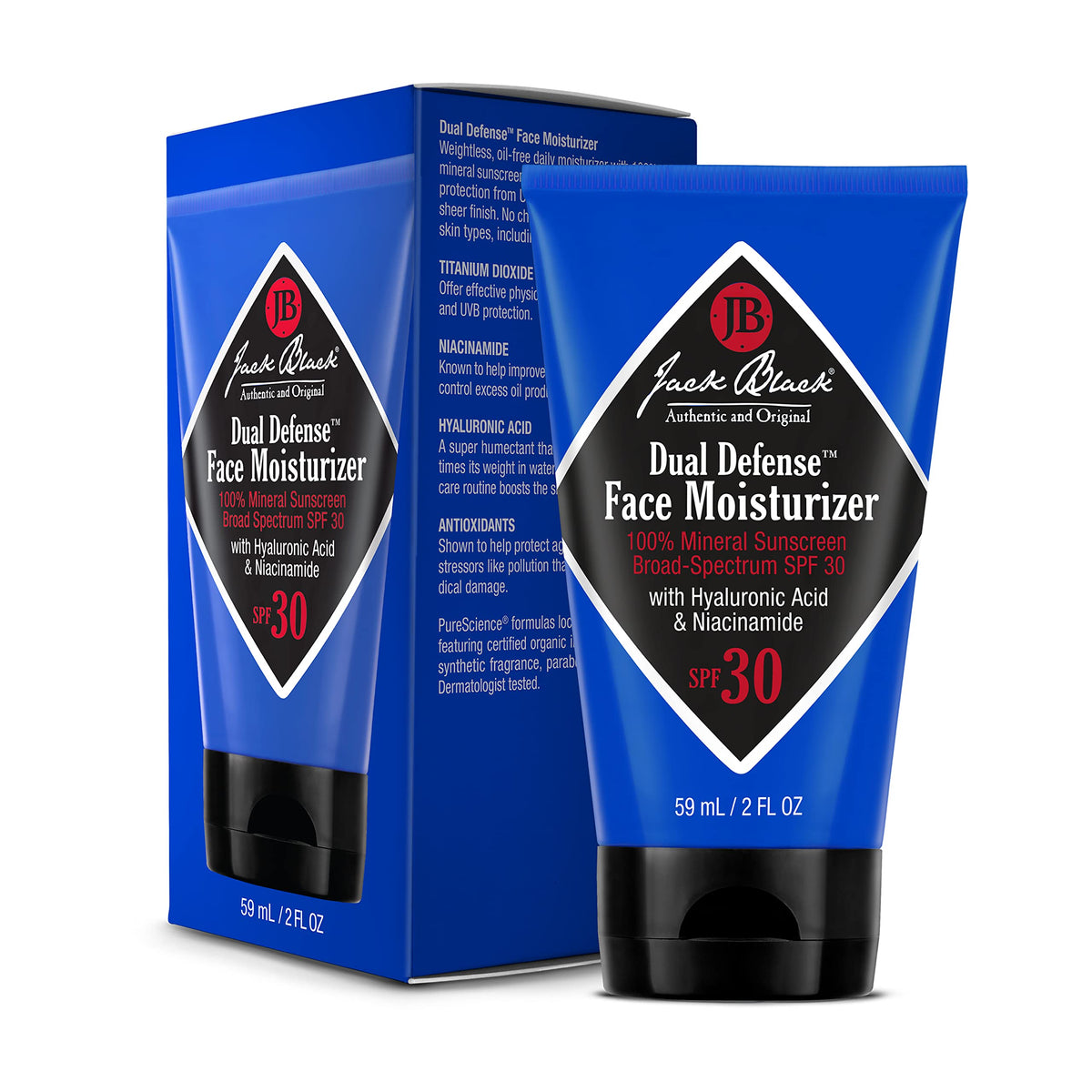 Jack Black texture close-up showing clear, non-greasy finish and hydration
