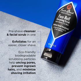 Jack Black ingredients label view showing peppermint, bamboo and vitamin C for soothing benefits