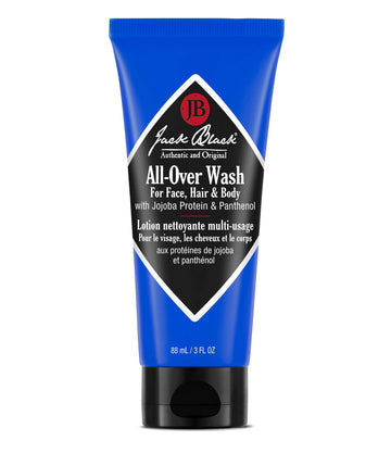 Jack Black front bottle showing label and compact travel size benefit