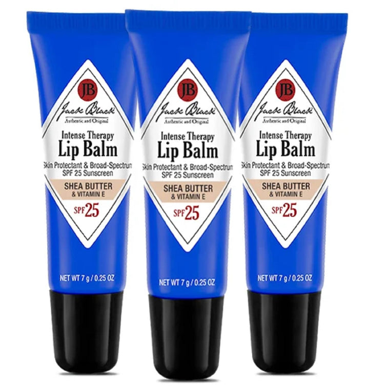 Jack Black front packaging showing SPF 25 protection and three tubes