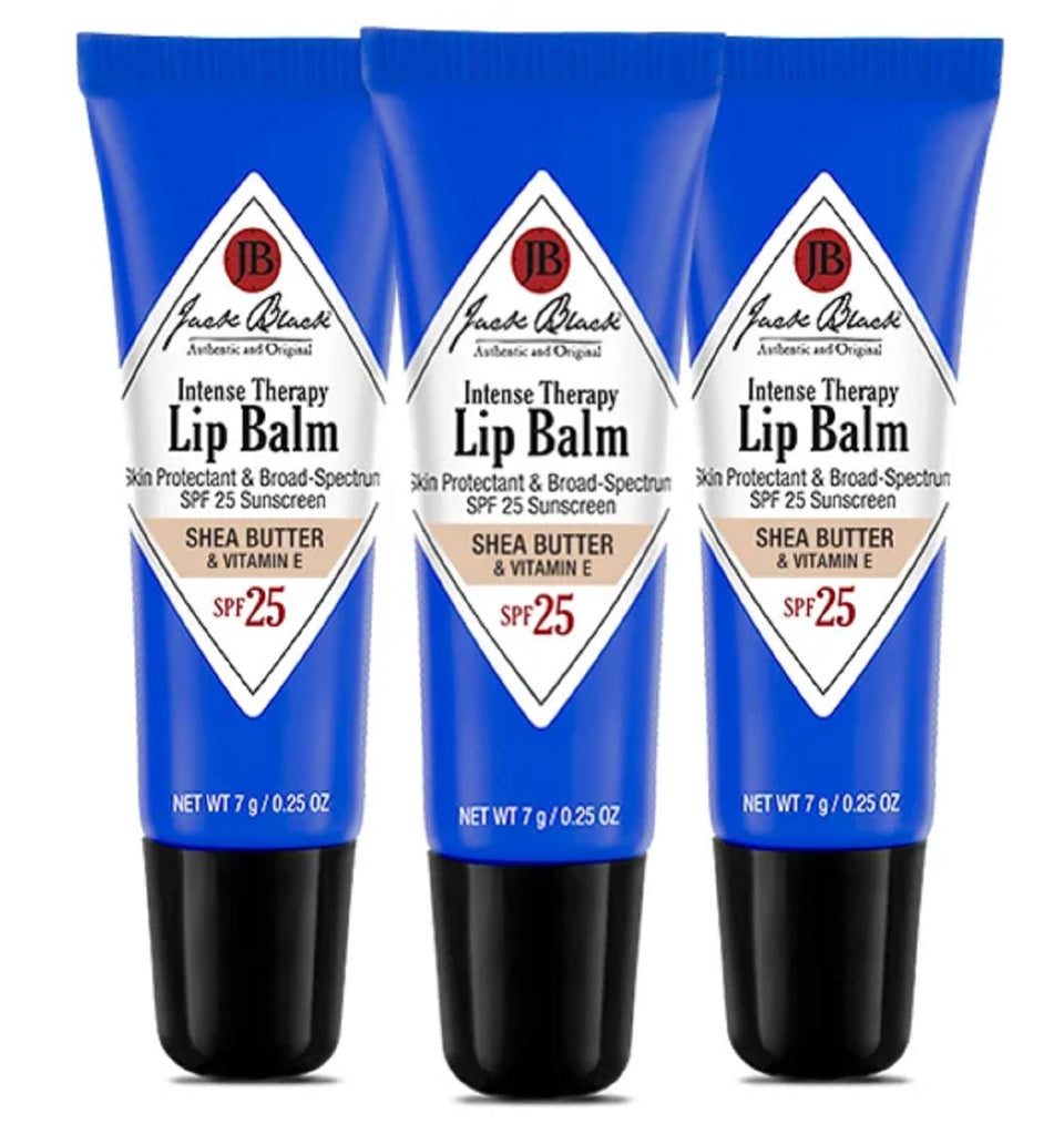 Jack Black front packaging showing SPF 25 protection and three tubes