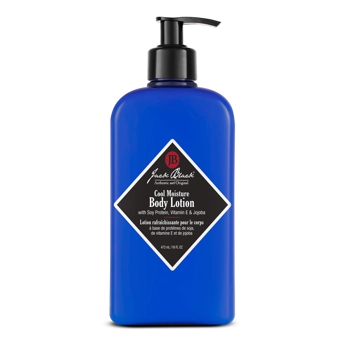 Jack Black front pump bottle showing label and easy dispensing benefit