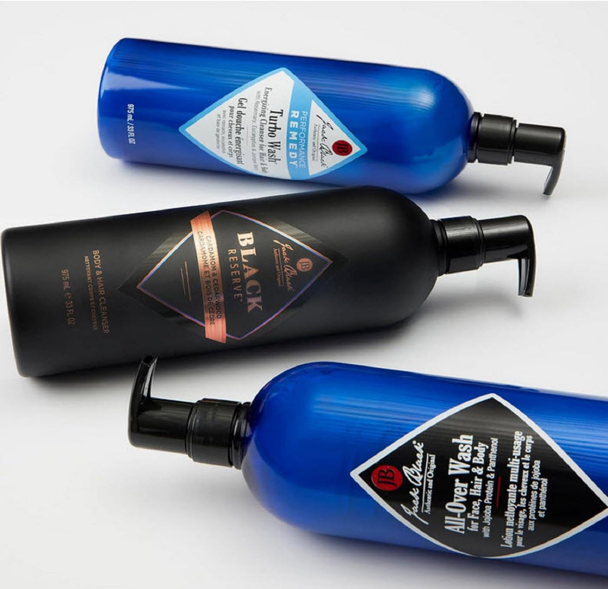 Jack Black in-shower use demonstrating multi-purpose face, hair, and body wash