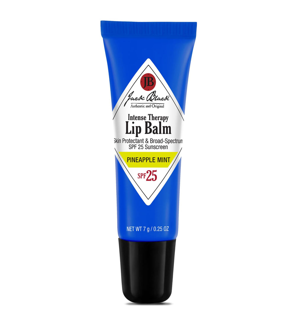 Jack Black front view of lip balm stick showing branding and SPF 25 protection
