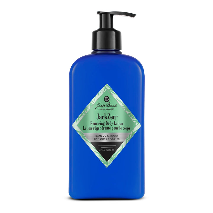 Jack Black Jackzen lotion front packaging showing label and size - benefit: clear product ID