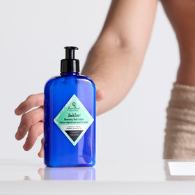 Jack Black Jackzen lotion texture close-up showing creamy fast-absorbing gel - benefit: lightweight hydration