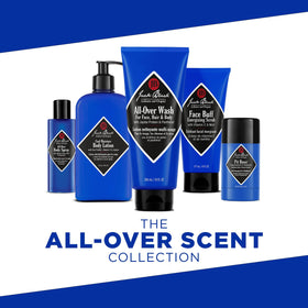 Jack Black lotion placed on bathroom shelf conveying daily routine benefit
