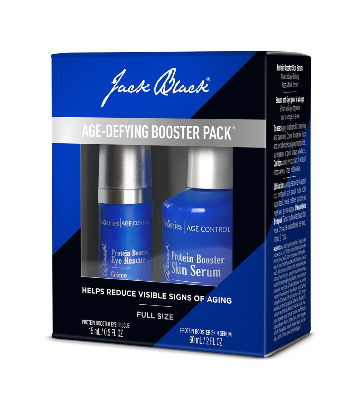 Jack Black booster pack on bathroom vanity conveying daily routine boost