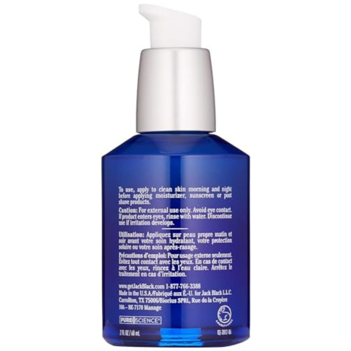 Jack Black serum pump close-up highlighting precise, no-waste dispensing