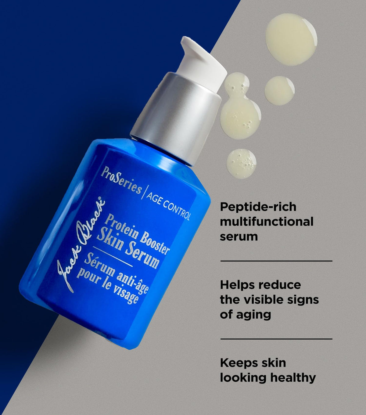 Jack Black serum pump detail highlighting precise, no-waste dispensing