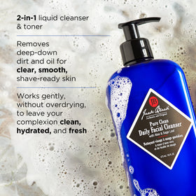 Jack Black Pure Clean cleanser texture on hand demonstrating gentle foaming and quick rinse benefit