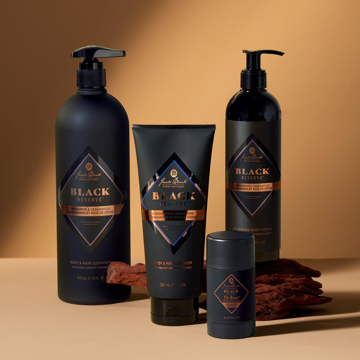 Jack Black Black Reserve lotion applied to forearm in lifestyle scene, demonstrates hydrated skin benefit