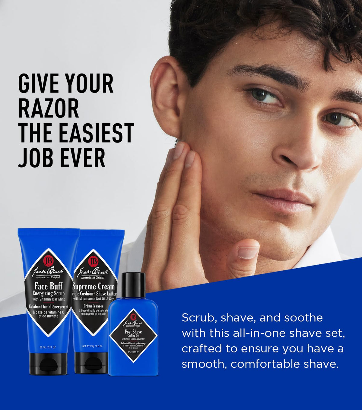 Jack Black Supreme Cream lather in hand demonstrating rich cushion for smoother shaves