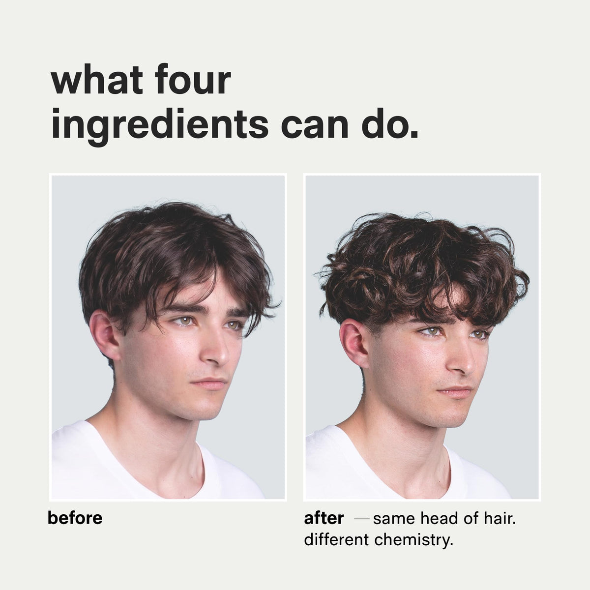 Jack Henry before and after frizz control with smoother finish