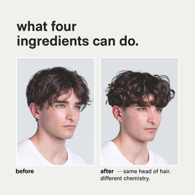 Jack Henry before and after frizz control with smoother finish