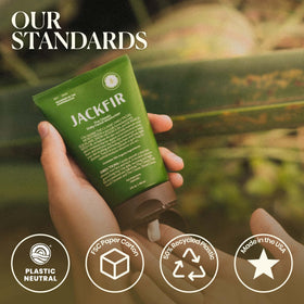 jackfir label close-up showing EWG and organic certifications for safety