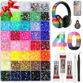 JAFLLMRI front packaging showing full rhinestone bedazzling kit and tools for instant crafting