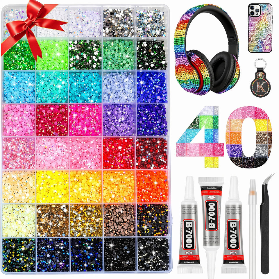 JAFLLMRI front packaging showing full rhinestone bedazzling kit and tools for instant crafting