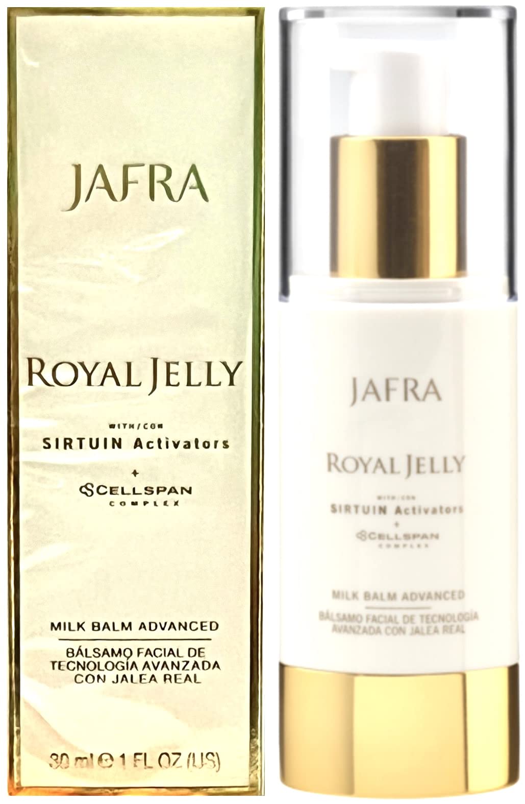 JAFRA Royal Jelly milk balm front packaging showing compact jar and branding for confident choice