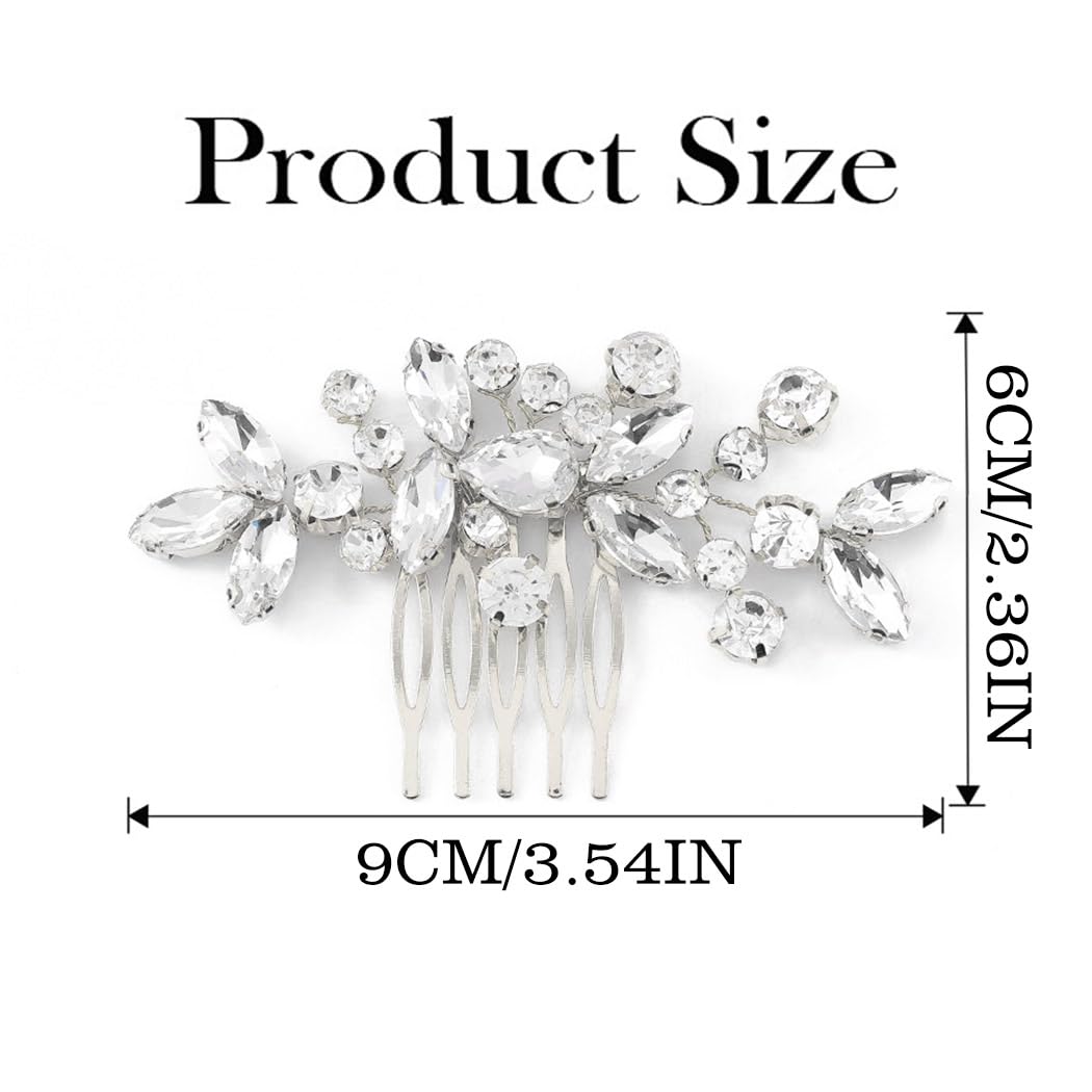 JAKAWIN comb placed in a half-up hairstyle adding bridal sparkle
