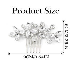 JAKAWIN comb placed in a half-up hairstyle adding bridal sparkle