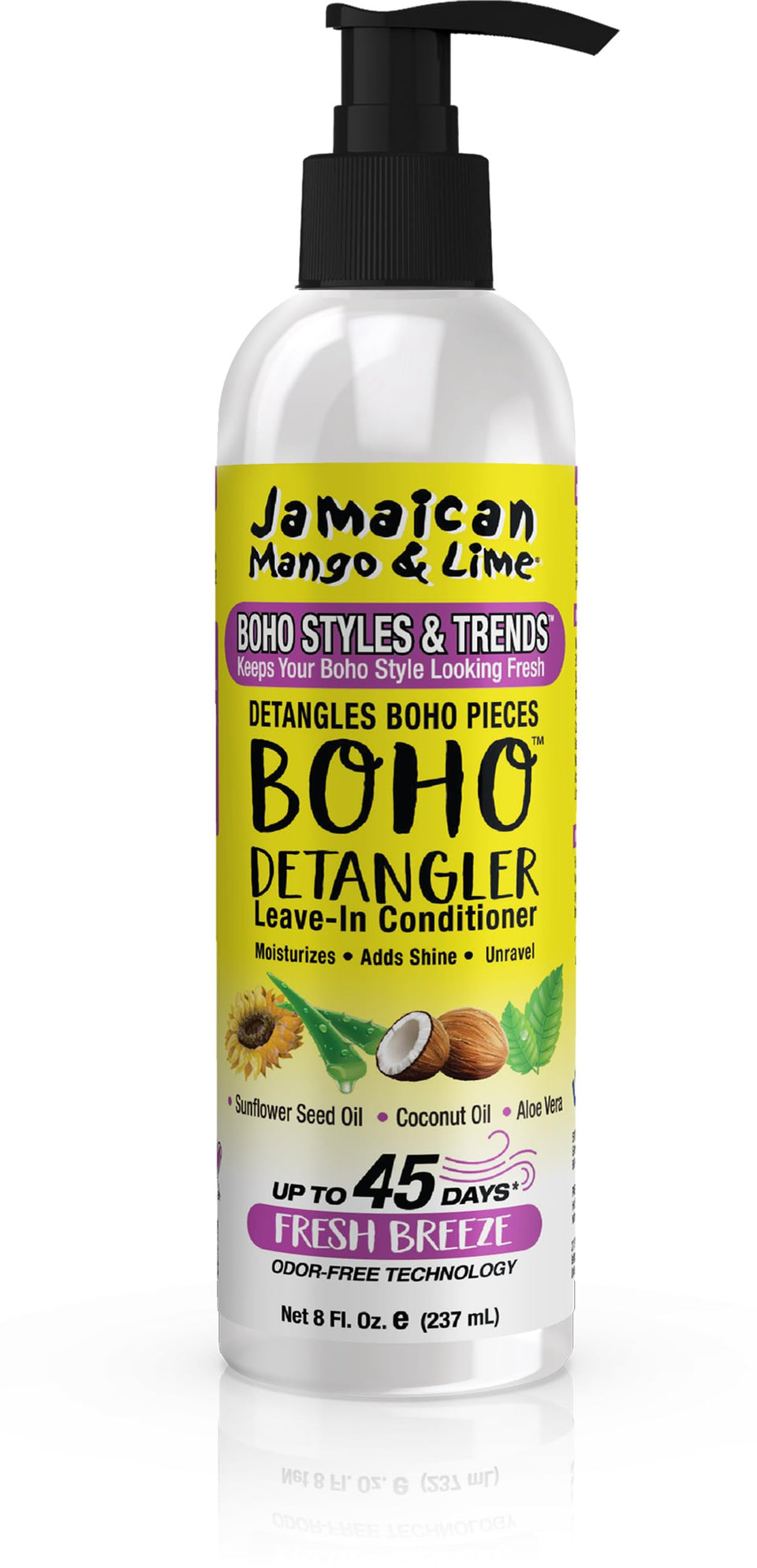 Jamaican Mango & Lime spray bottle front view showing lightweight detangling benefit