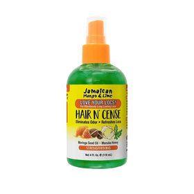 Jamaican Mango & Lime front label showing product benefits and 4 oz size