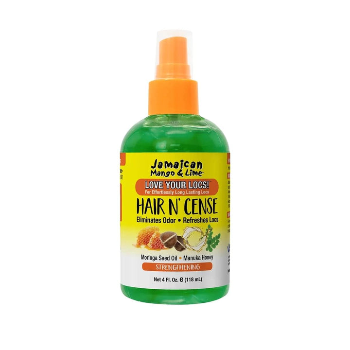 Jamaican Mango & Lime front label showing product benefits and 4 oz size