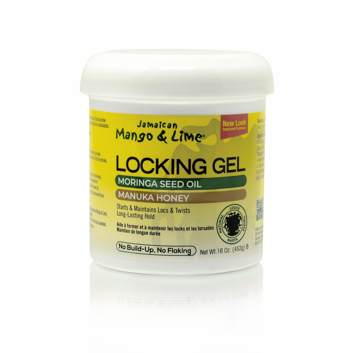 Jamaican Mango & Lime front packaging showing 16 oz jar and label clarity benefit