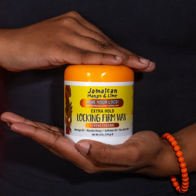 Jamaican Mango & Lime in a styling kit on a vanity conveying polished protective styles