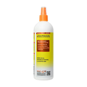 Jamaican Mango & Lime spray being applied to braids for soothing scalp comfort