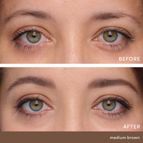 jane iredale spoolie blending pigment through brow hairs for seamless natural finish
