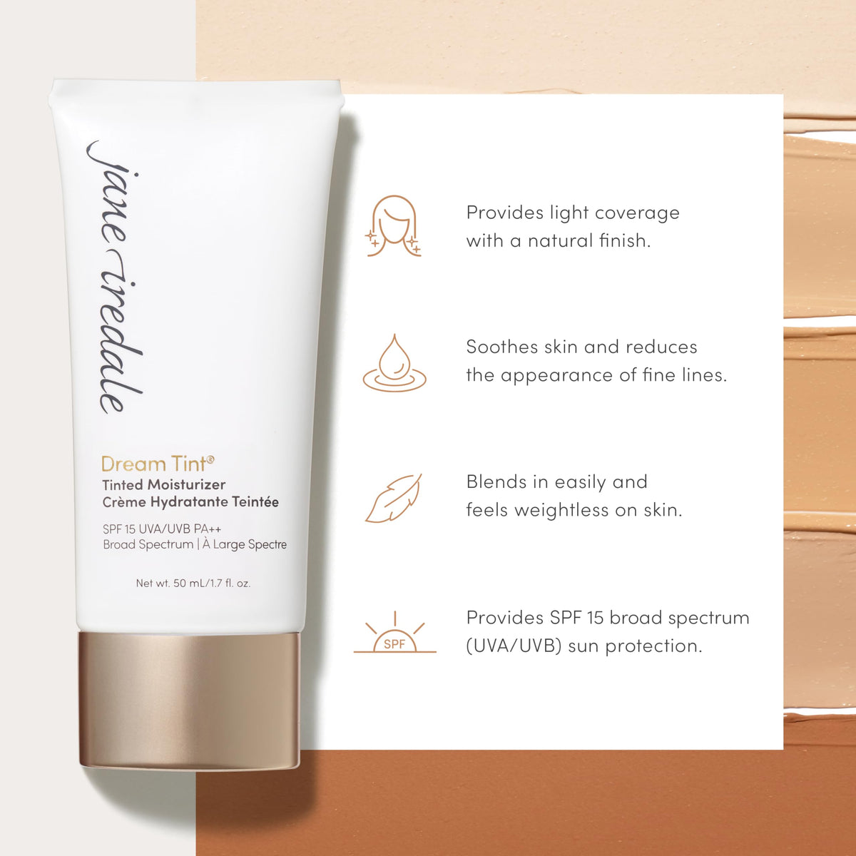 jane iredale Dream Tint being blended with brush for natural, buildable coverage