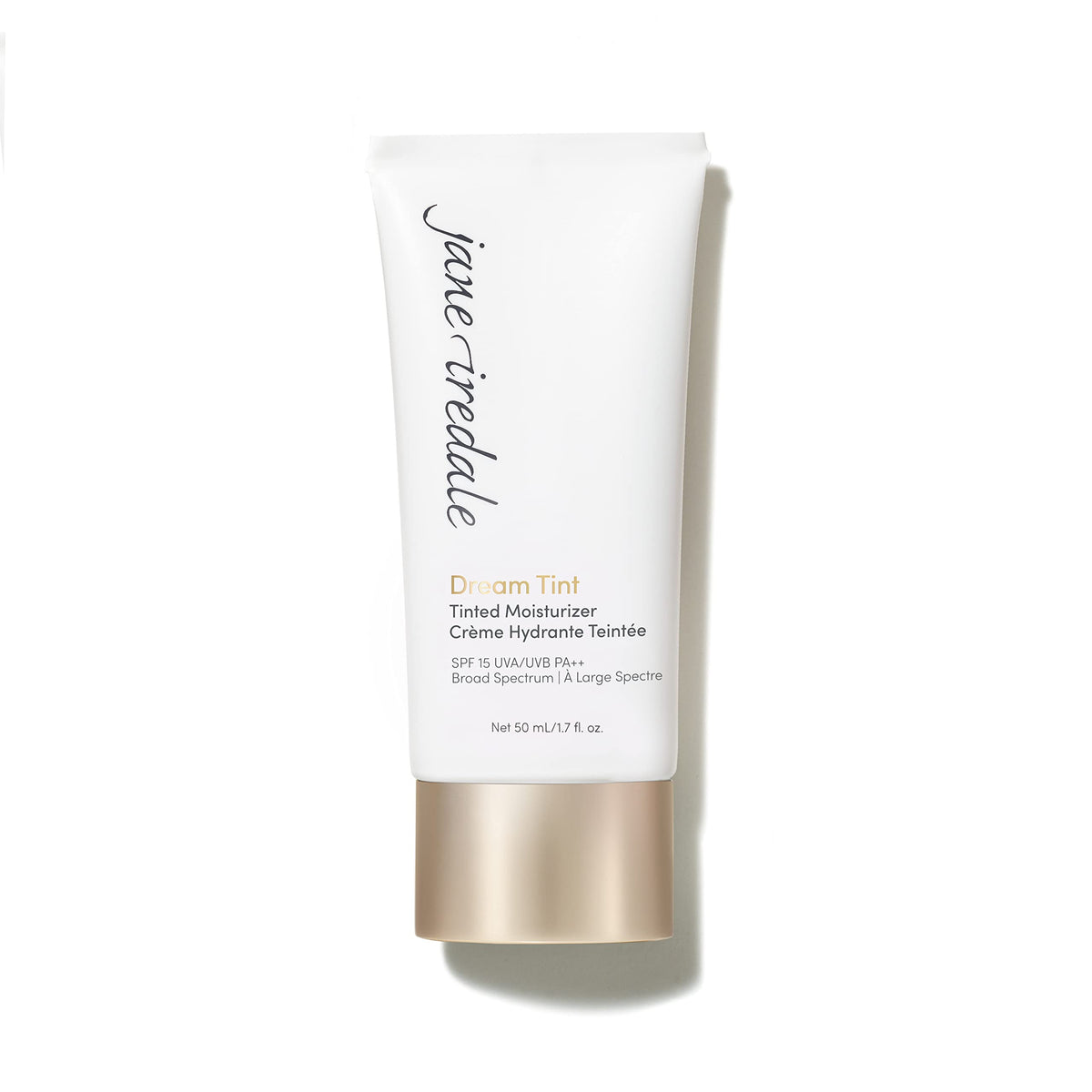 jane iredale Dream Tint front packaging shows SPF 15 and medium shade benefits